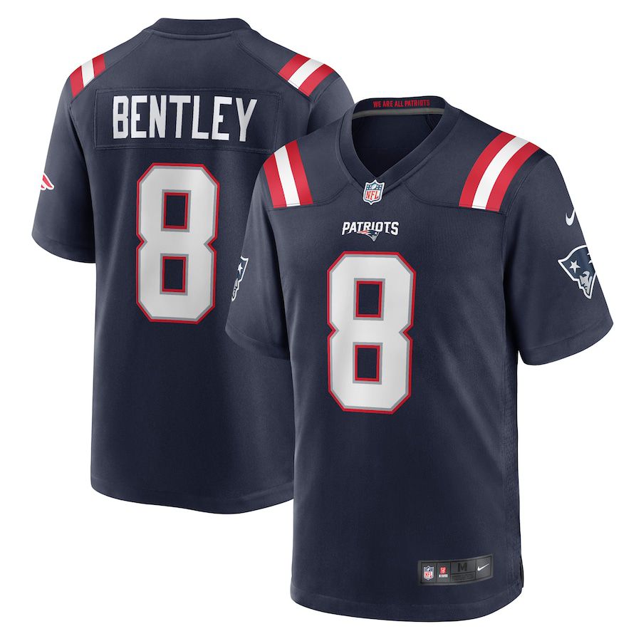 Men New England Patriots #8 Ja Whaun Bentley Nike Navy Game Player NFL Jersey->new england patriots->NFL Jersey
